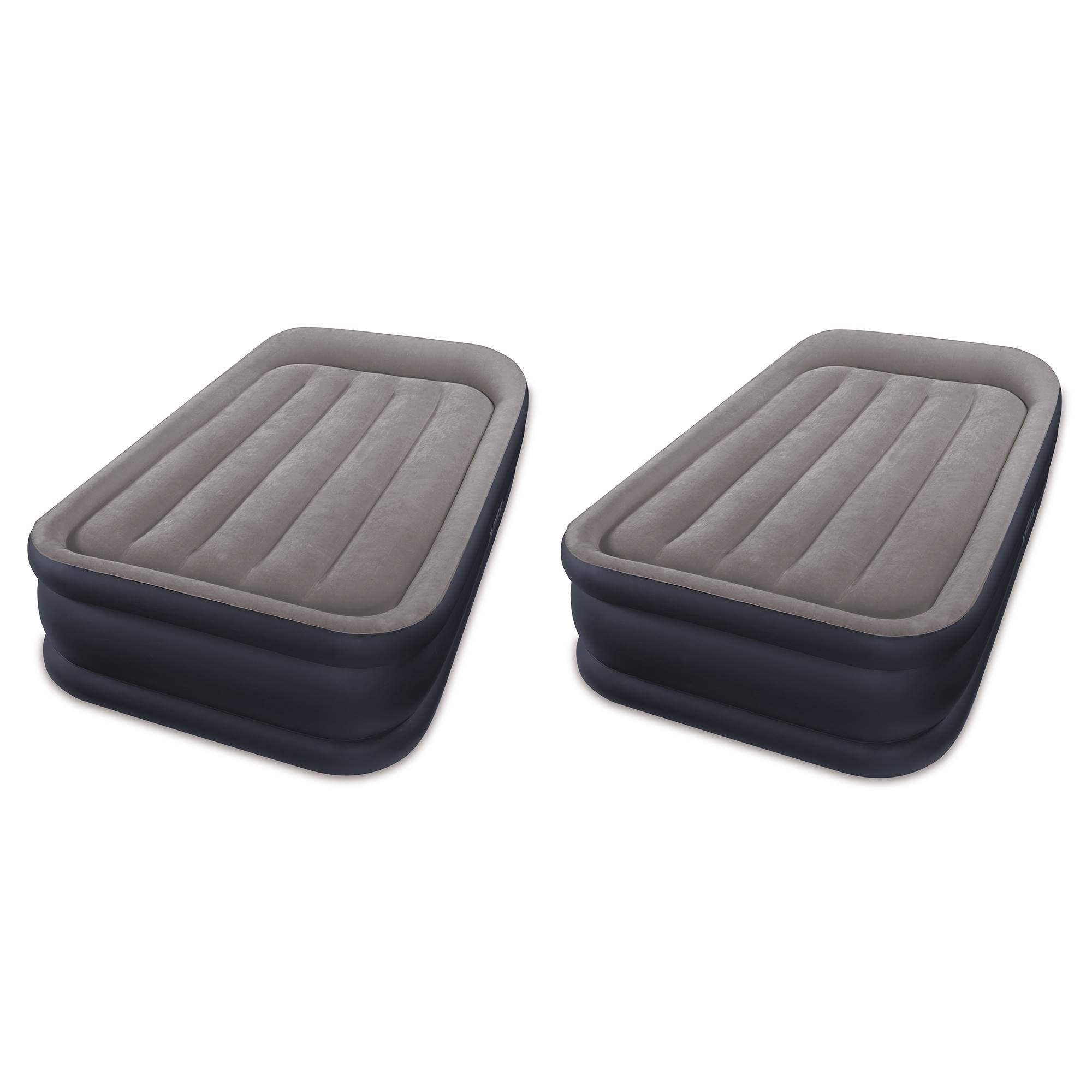 Intex Twin Sized Deluxe Pillow Rest Airbed Mattress with Fiber-Tech BIP (2 Pack)