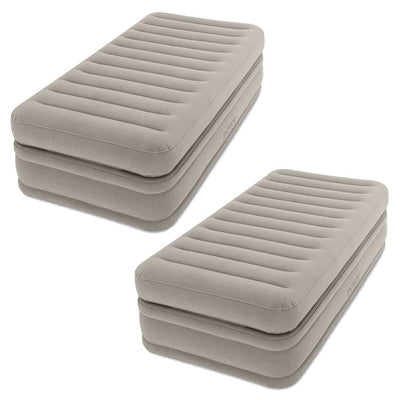 Intex Inflatable Prime Comfort Elevated Airbed with Built-In Pump, Twin (2 Pack)