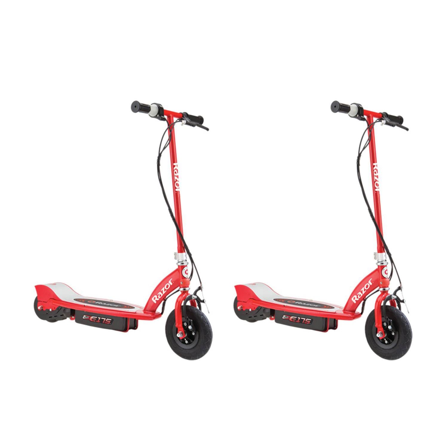 Razor E175 Motorized 24V Rechargeable Electric Power Kids Scooter, Red (2 Pack)