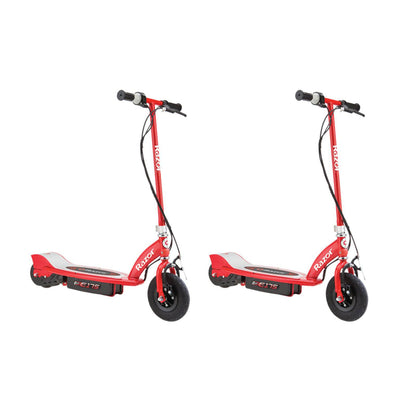 Razor E175 Motorized 24V Rechargeable Electric Power Kids Scooter, Red (2 Pack)