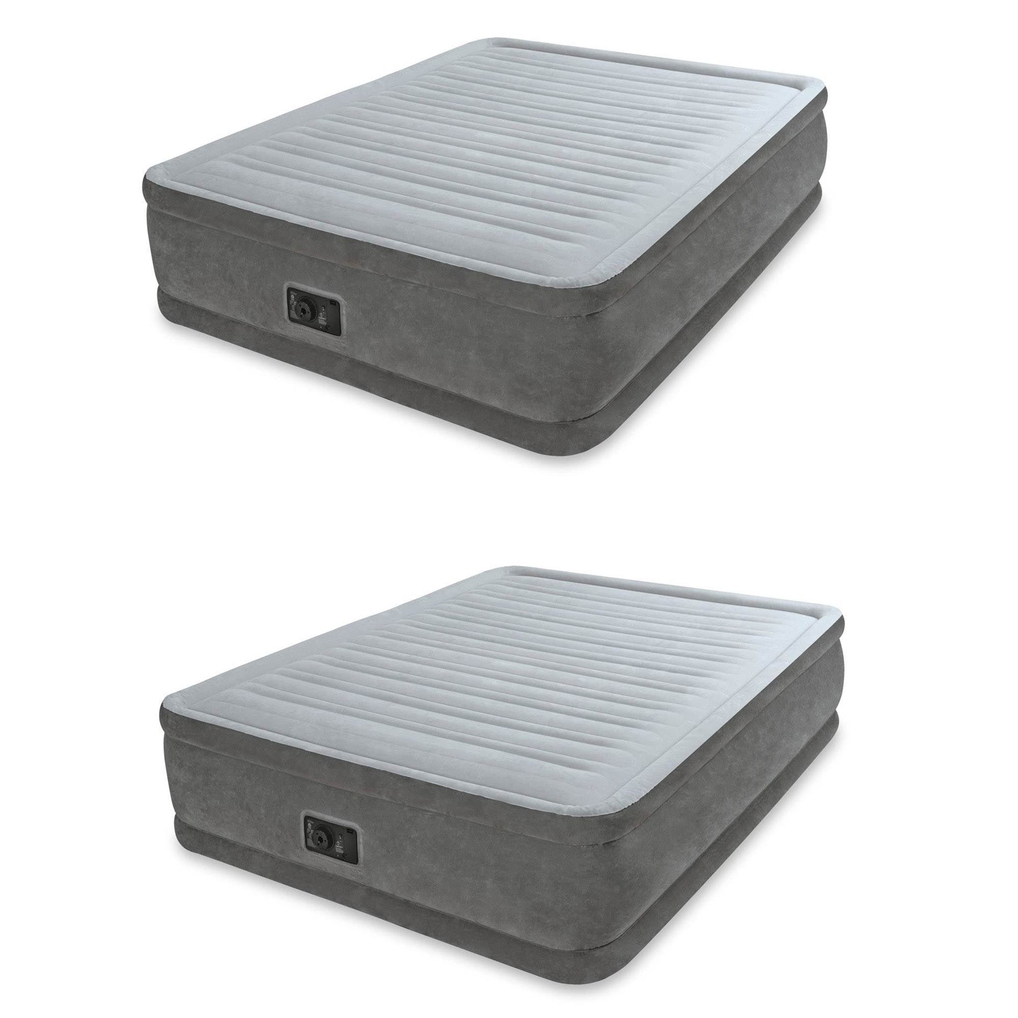 Intex Queen Comfort Plush Elevated Mattress Airbed with Built-In Pump (2 Pack)