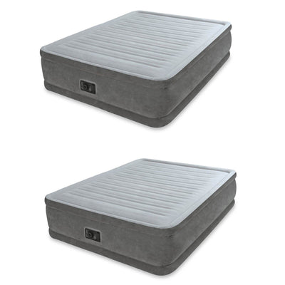 Intex Queen Comfort Plush Elevated Mattress Airbed with Built-In Pump (2 Pack)