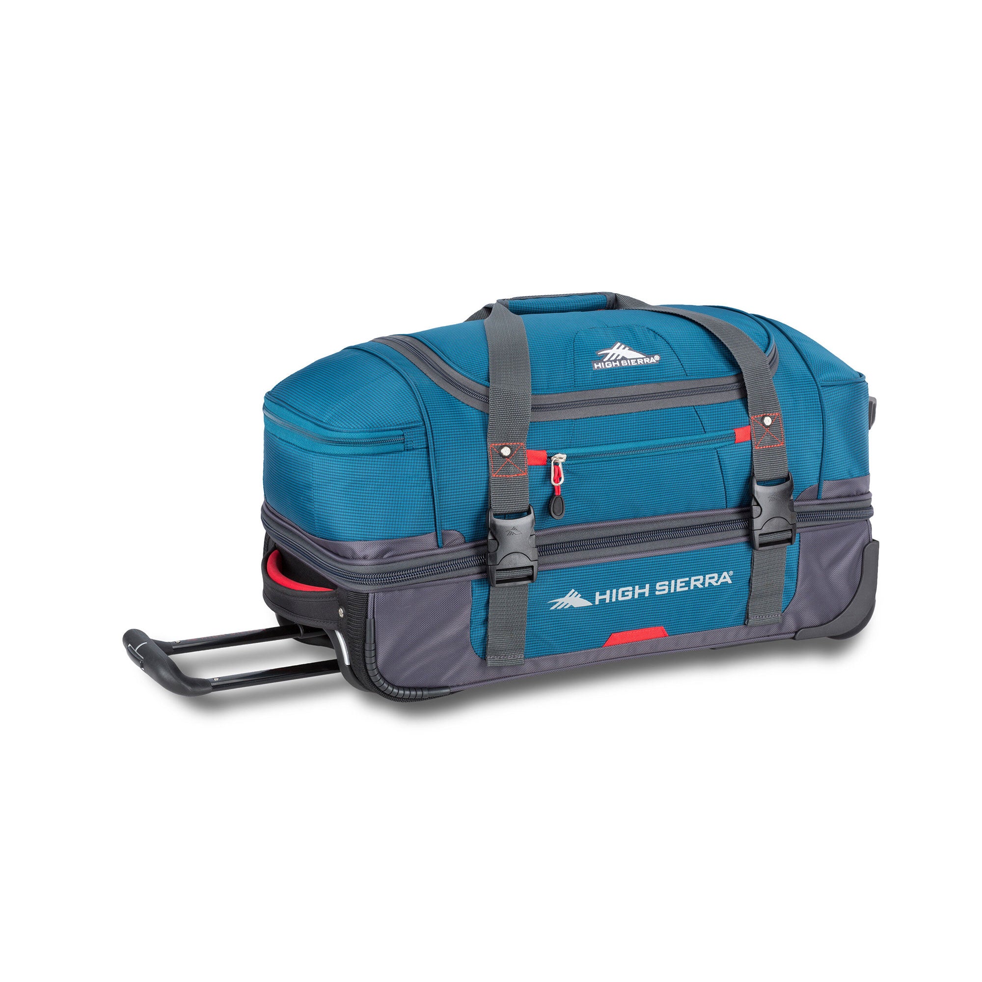 High Sierra Decatur 22 Inch Drop-Bottom Wheeled Duffel Bag, Peacock (Open Box)