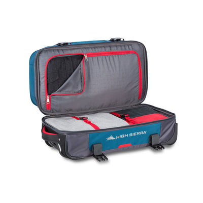 High Sierra Decatur 22 Inch Drop-Bottom Wheeled Duffel Bag, Peacock (Open Box)