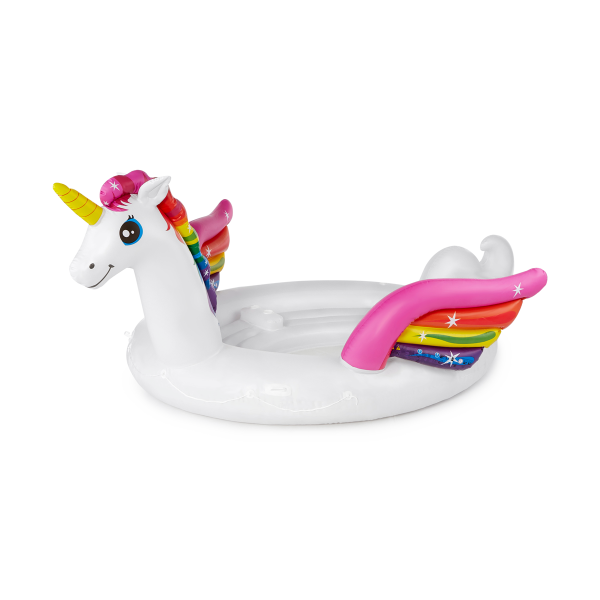 Intex 57266EP Inflatable Unicorn Party Island Pool Lounger Float, White (2 Pack)