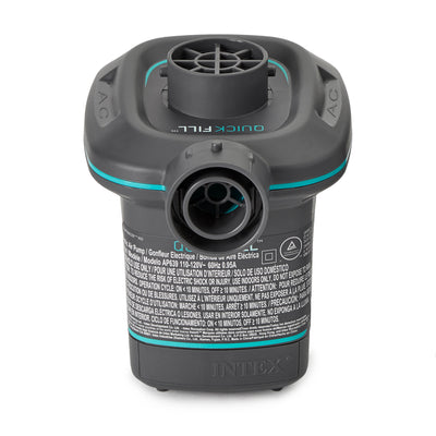 Intex 120V Quick Fill AC Electric Air Pump with 3 Nozzles, Black (Open Box) - VMInnovations