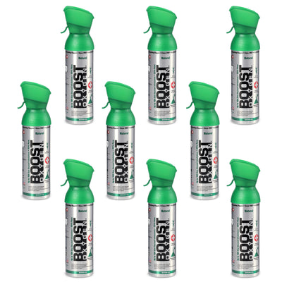 Boost Oxygen Natural Portable 5 Liter Pure Oxygen Canister, Flavorless (9 Pack)