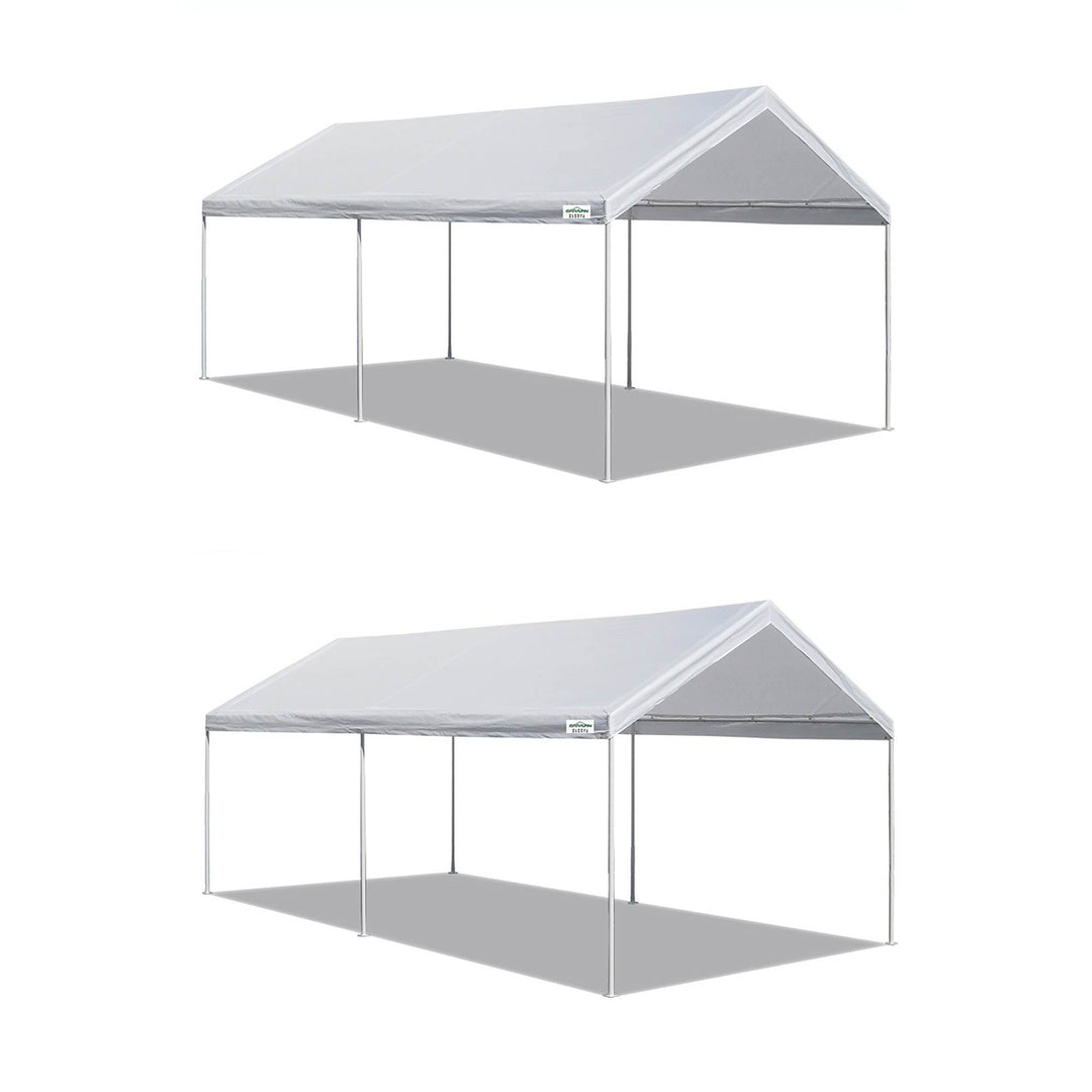 Caravan Canopy Domain 10 x 20 Foot Straight Leg Instant Canopy Tent Set (2 Pack)