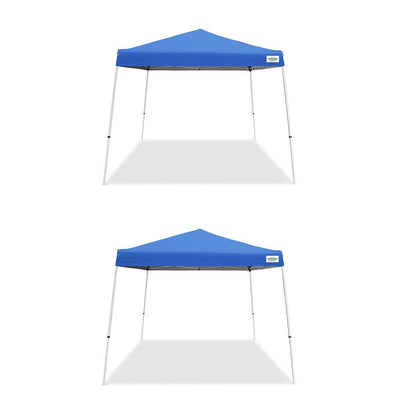 Caravan Canopy 10 x 10 Foot Entry Level Angled Leg Instant Canopy, Blue (2 Pack)