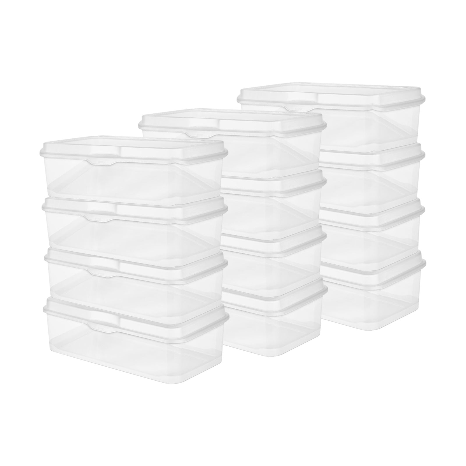 Sterilite Plastic Stacking FlipTop Latching Storage Container, Clear, (12 Pack) - VMInnovations