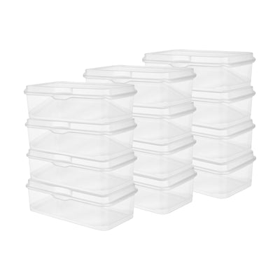 Sterilite Plastic Stacking FlipTop Latching Storage Container, Clear, (12 Pack) - VMInnovations