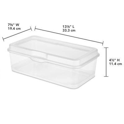 Sterilite Plastic Stacking FlipTop Latching Storage Box Container, Clear, 6 Pack