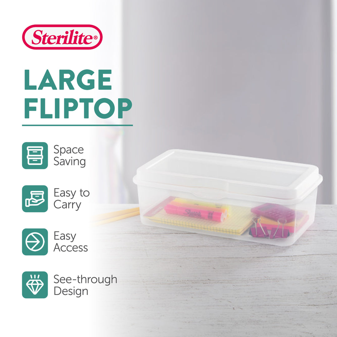 Sterilite Plastic Stacking FlipTop Latching Storage Container, Clear, (12 Pack)