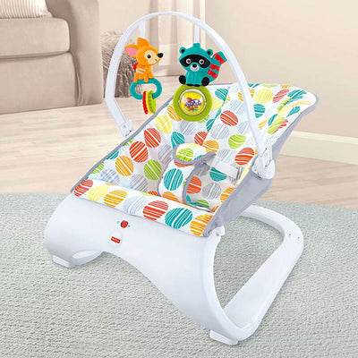 Fisher-Price Comfort Curve Soothing and Vibrating Infant Bouncer with Toy Bar