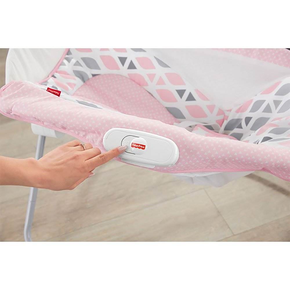 Fisher Price Lightweight Portable Rock 'n Play Vibrating Sleeper Chair, Pink
