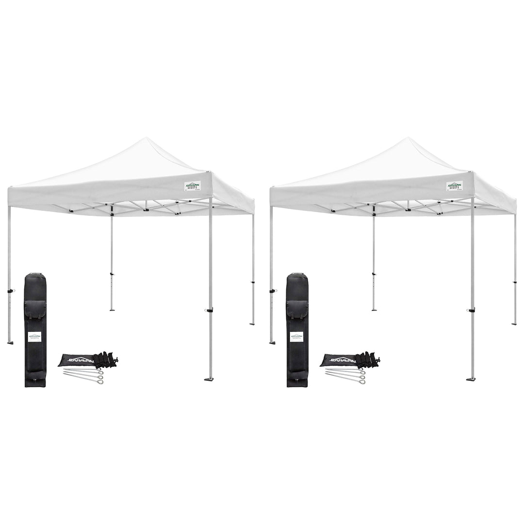 Caravan Canopy TitanShade 10 x 10 Steel Portable Instant Canopy, White (2 Pack) - VMInnovations
