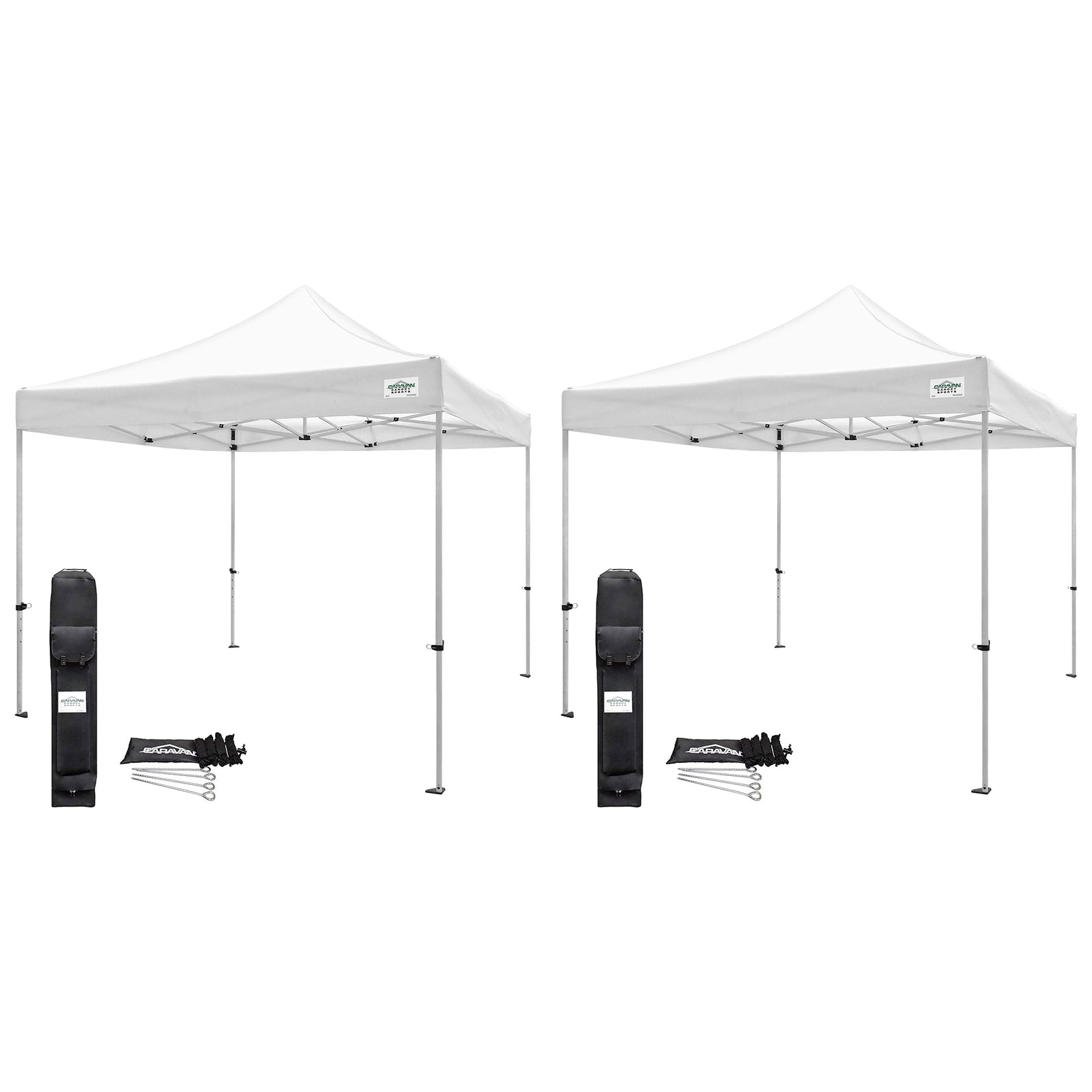 Caravan Canopy TitanShade 10 x 10 Steel Portable Instant Canopy, White (2 Pack) - VMInnovations