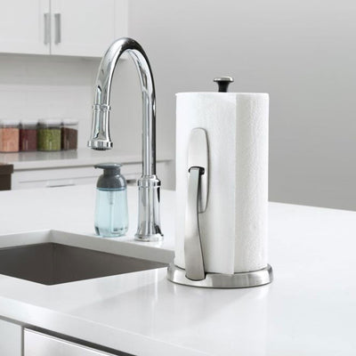 OXO Good Grips SimplyTear Standing Kitchen Paper Towel Holder, Stainless Steel