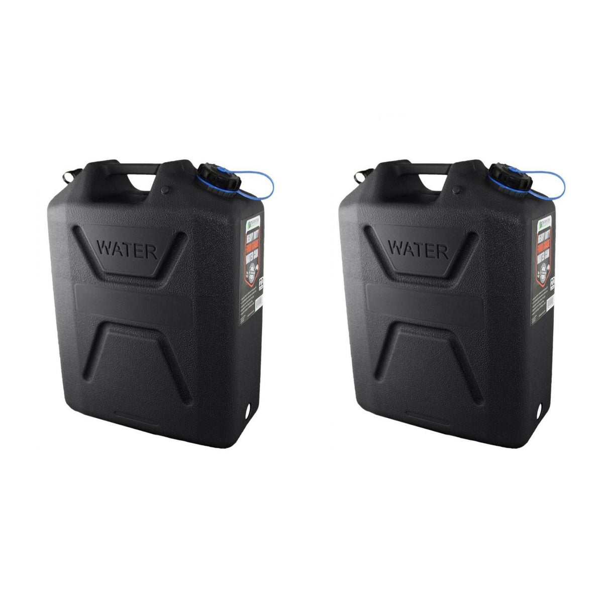 Wavian USA 5 Gallon Plastic Water Jug Can Container w/ Easy Pour Spout (2 Pack)