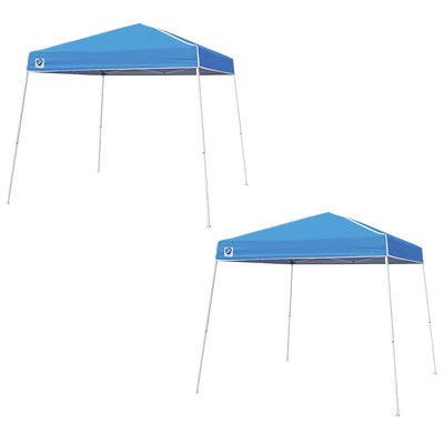 Z-Shade 10' x 10' Angled Leg Instant Canopy Tent Portable Shelter, Blue (2 Pack)