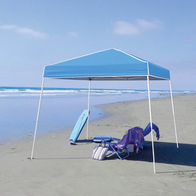 Z-Shade 10' x 10' Angled Leg Instant Canopy Tent Portable Shelter, Blue (2 Pack)