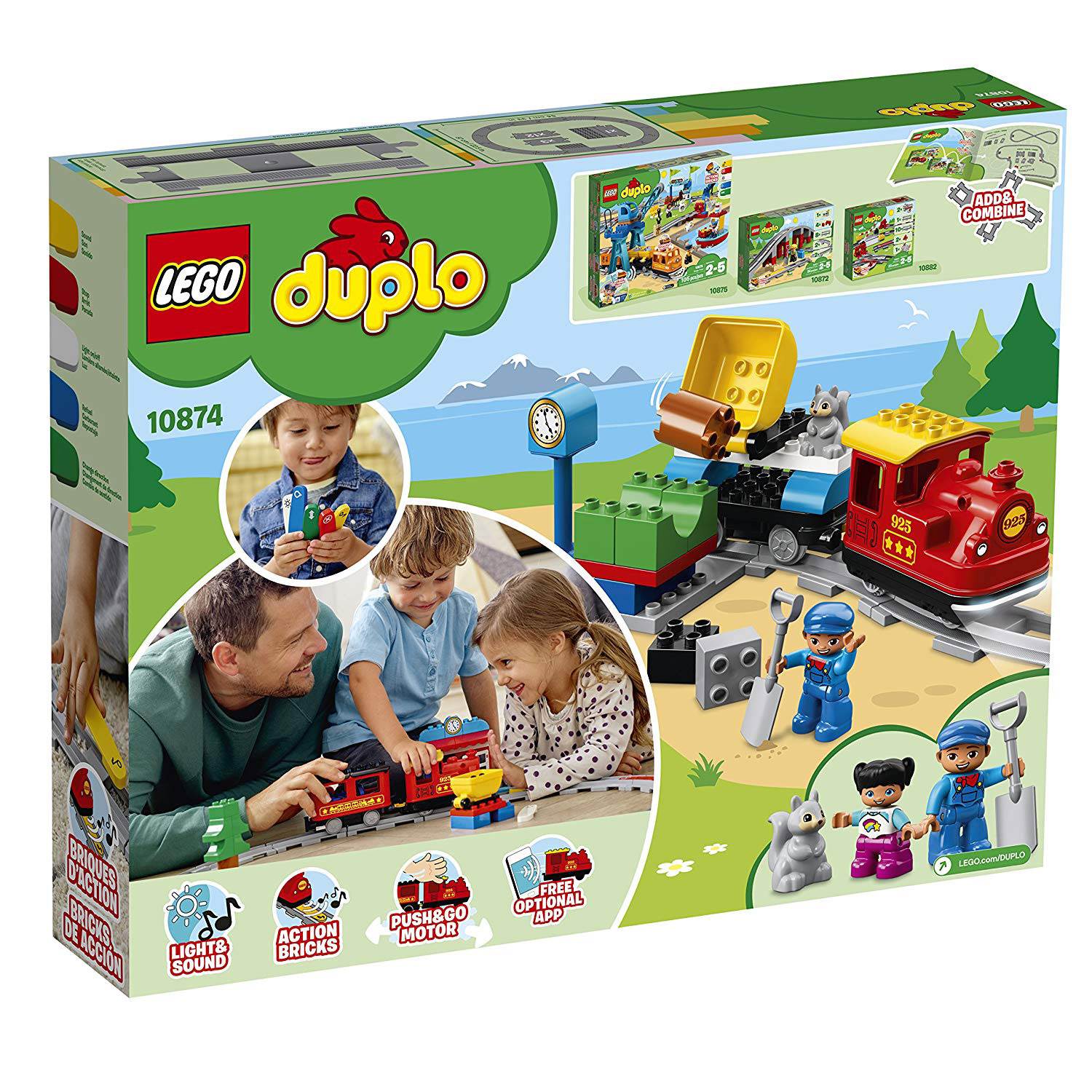 LEGO DUPLO Push and Go Steam Train 59 Piece Brick Building Play Set for Toddlers