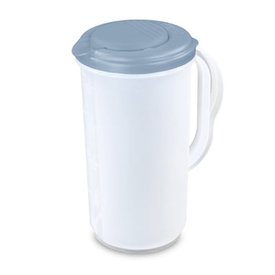 Sterilite 2 Quart, 64oz Clear Plastic Flip Top Drink Pitcher with Lid (6 Pack)