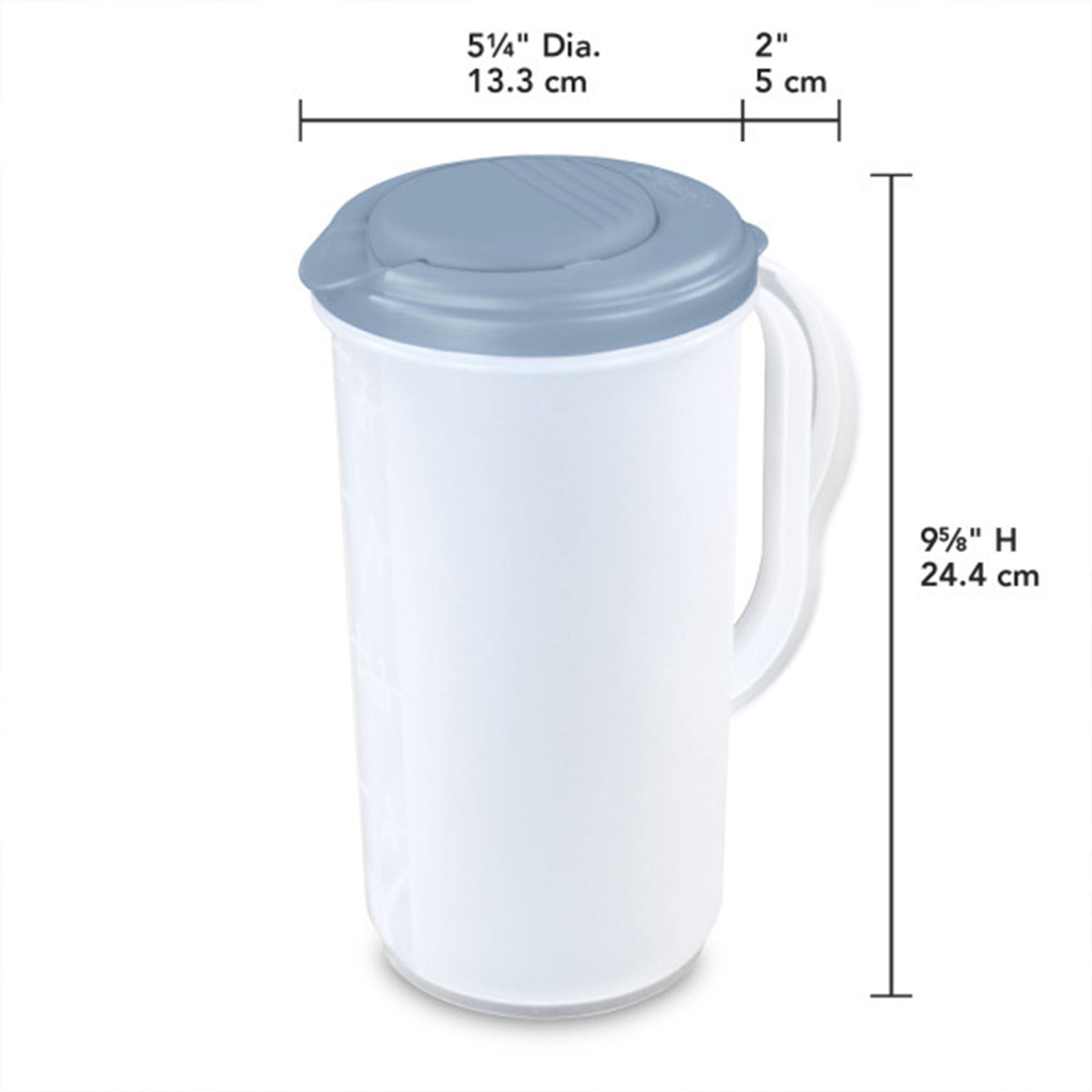 Sterilite 2 Quart, 64oz Clear Plastic Flip Top Drink Pitcher with Lid (12 Pack) - VMInnovations