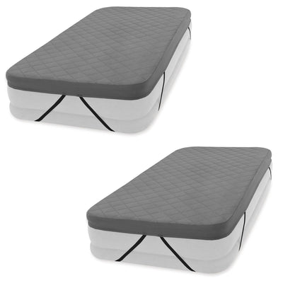 Intex 200 Thread Quilt Fitted Twin Airbed Cover (Airbed Not Included) (2 Pack)
