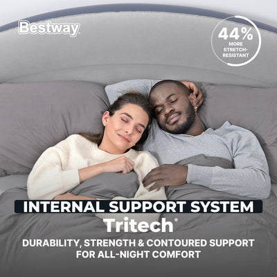 Bestway Tritech LoungeLux Headboard 18" Queen Air Mattress with Built-in AC Pump