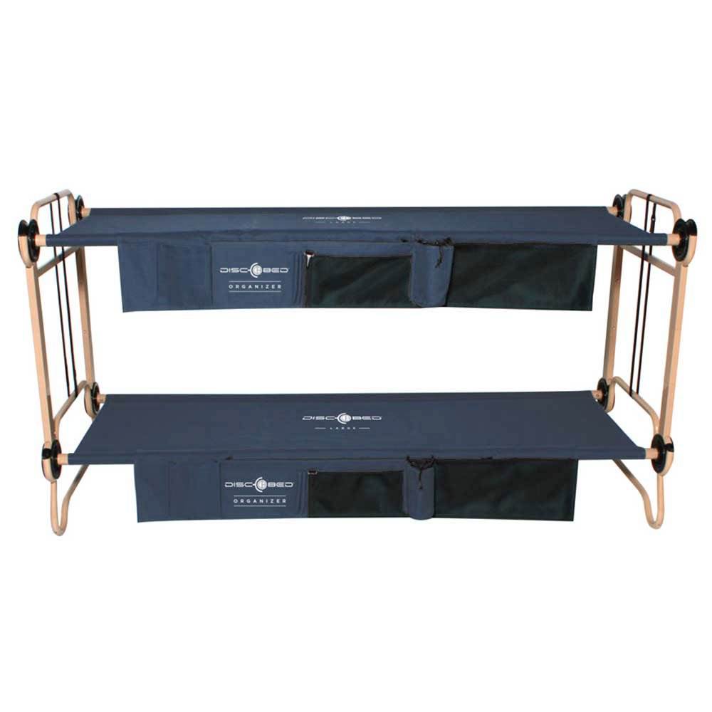 Disc-O-Bed Large Cam-O-Bunk Bunked Double Cot w/ Organizers, Navy Blue (2 Pack) - VMInnovations