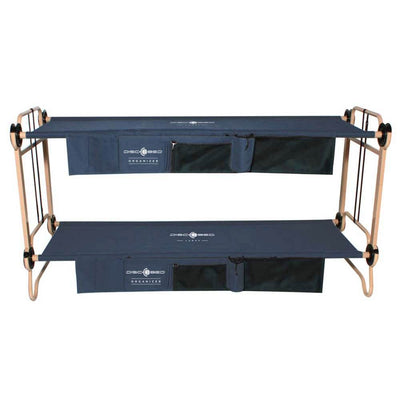 Disc-O-Bed Large Cam-O-Bunk Bunked Double Cot w/ Organizers, Navy Blue (2 Pack) - VMInnovations