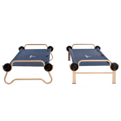 Disc-O-Bed Large Cam-O-Bunk Bunked Double Cot w/ Organizers, Navy Blue (2 Pack) - VMInnovations