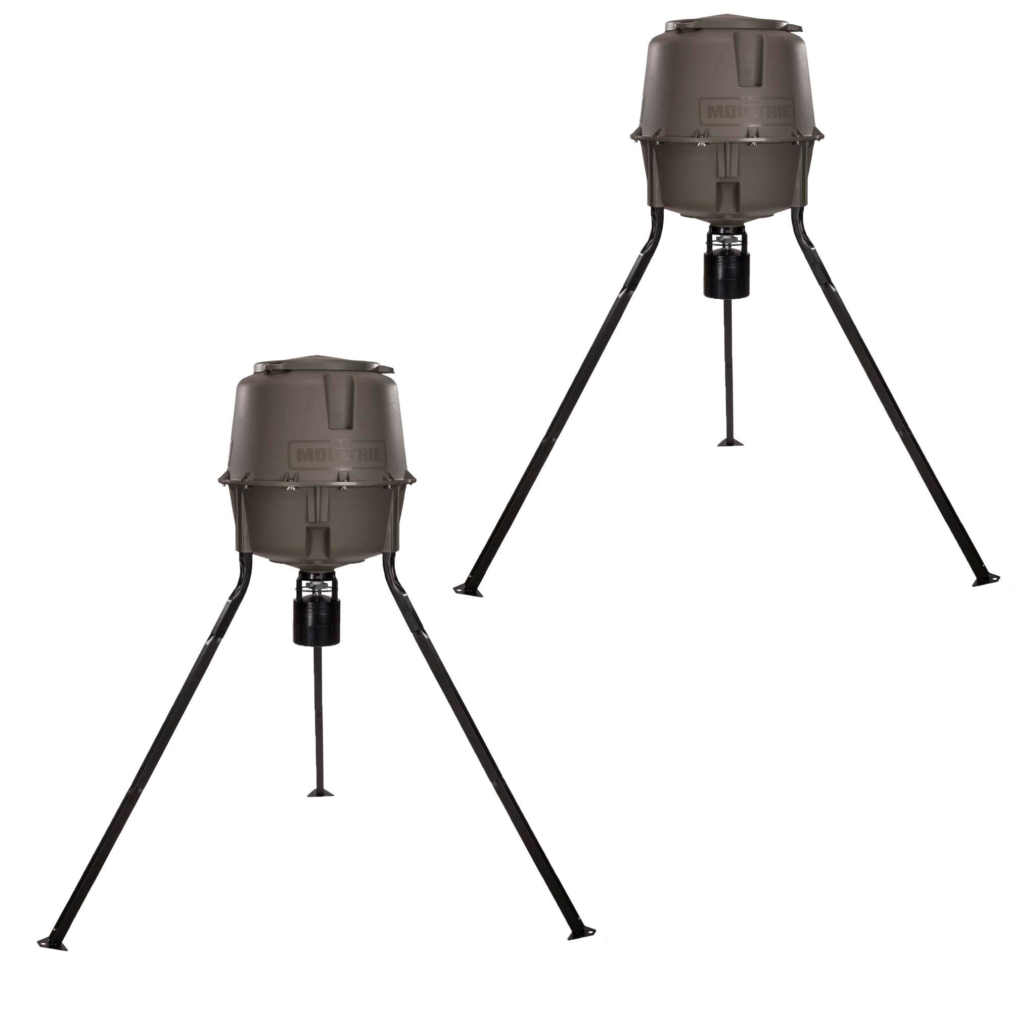 Moultrie 30 Gallon Adjustable Quick Lock Elite Tripod Deer Game Feeder (2 Pack)