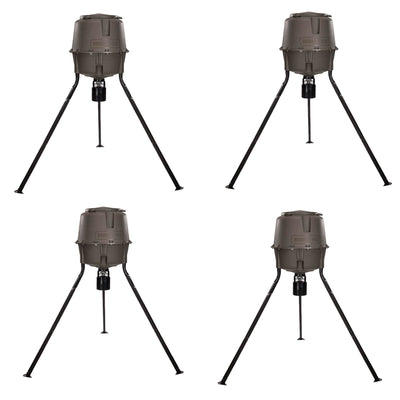 Moultrie 30 Gallon Adjustable Height Quick Lock Tripod Deer Feeder (4 Pack)