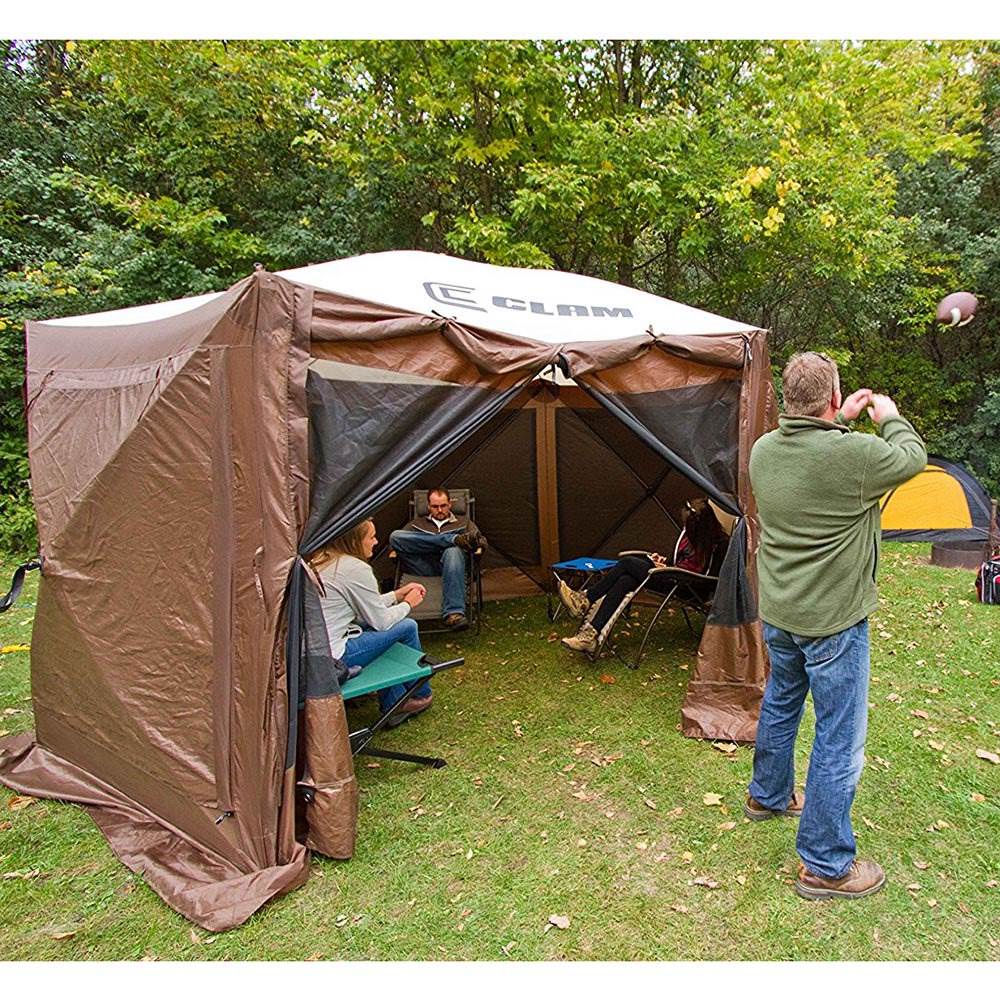Clam Quick Set Pavilion Portable Outdoor Gazebo Canopy Shelter Screen (2 Pack)