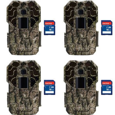Stealth Cam G45NGX Camo Hunting Trail Camera (4 Pack) + 16GB SD Card (4 Pack)
