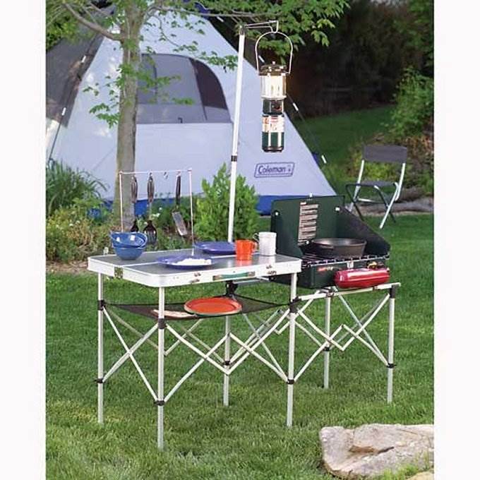 Coleman Portable Camp Pack-Away Kitchen with Food Prep Area Tabletop (2 Pack)