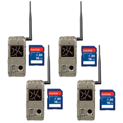Cuddeback Cudde Link 20 MP Hunting Game Trail Camera + 16GB SD Card (4 Each)