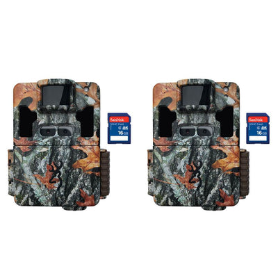 Browning 2018 Dark Ops Pro Trail Camera (2 Pack) + SanDisk 16GB SD Card (2 Pack)