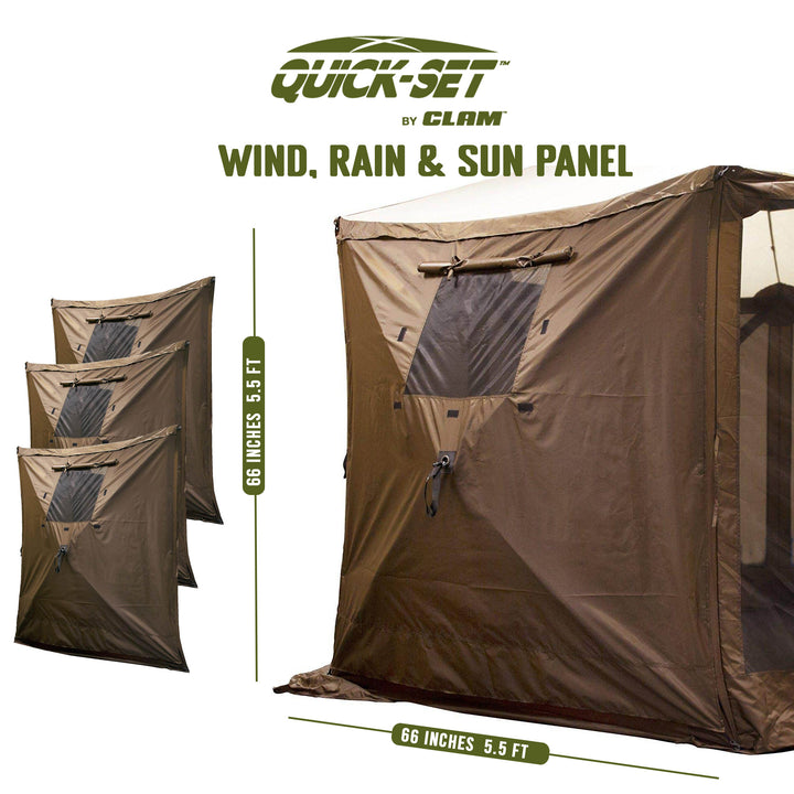 Clam Quick Screen Hub Brown Fabric Wind & Sun Panels Accessory Only (6 Pack)