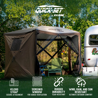 Clam Quick Screen Hub Brown Fabric Wind & Sun Panels Accessory Only (6 Pack) - VMInnovations