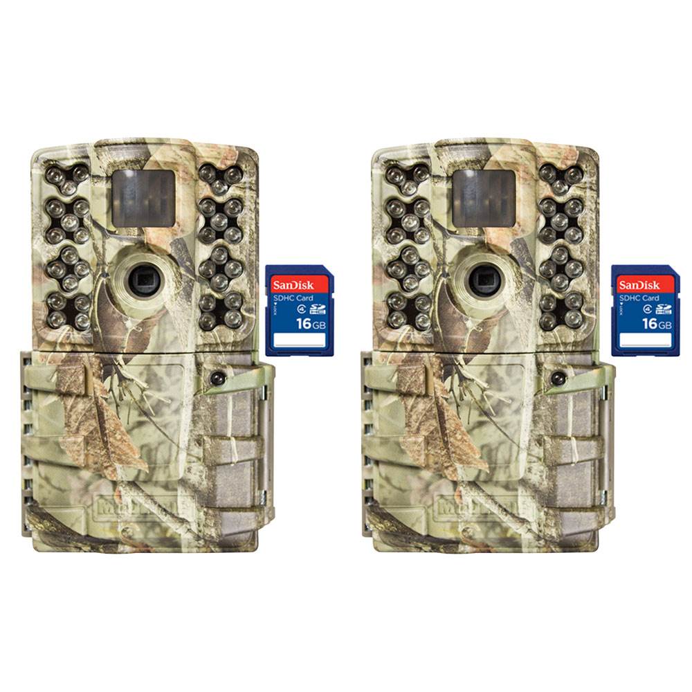Moultrie Gen 2 Trail Hunting Camera (2 Pack) + SanDisk 16GB SD Card (2 Pack)