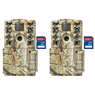 Moultrie Gen 2 Trail Hunting Camera (2 Pack) + SanDisk 16GB SD Card (2 Pack)