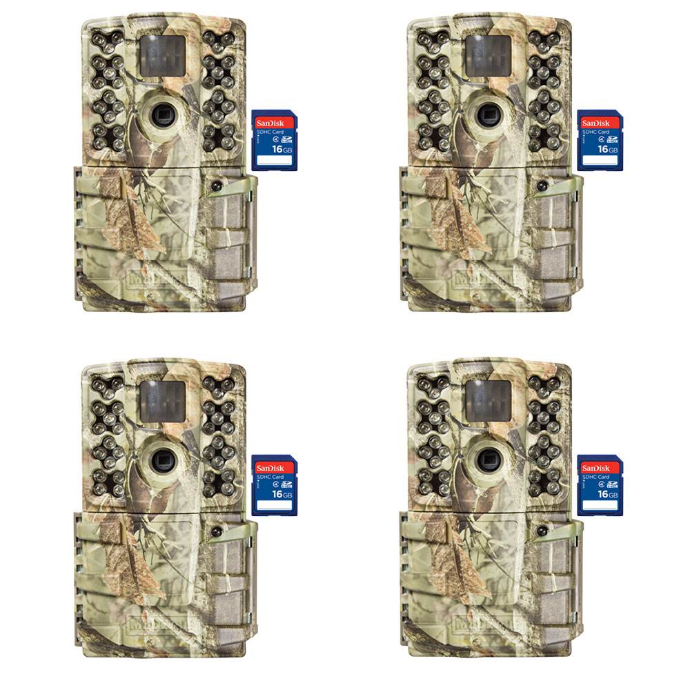 Moultrie Gen 2 14 MP Trail Camera (4 Pack) + SanDisk 16GB SD Card (4 Pack)