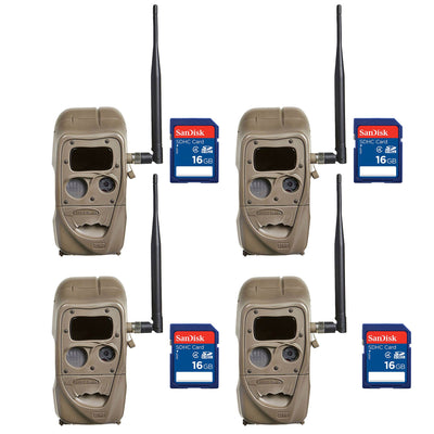 Cuddeback CuddeLink 20MP Wireless IR Game Trail Camera + 16GB SD Card (4 Each)