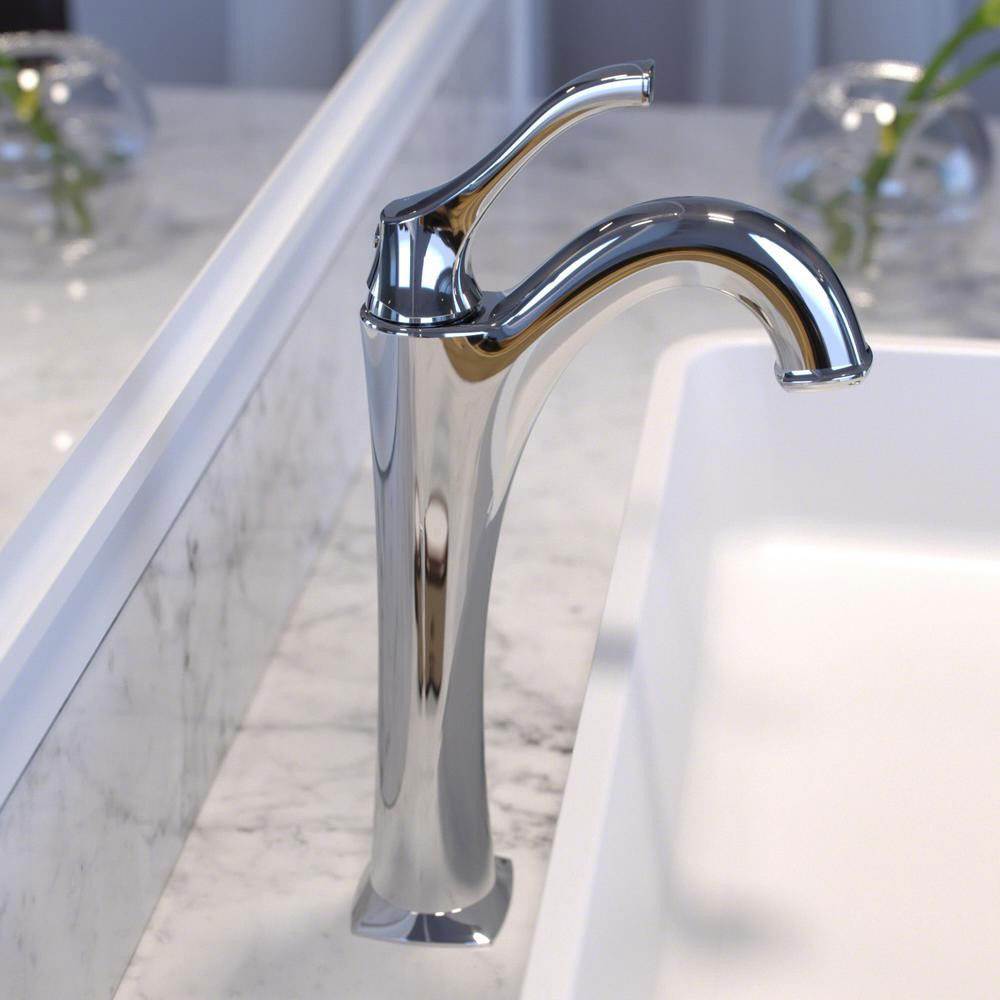 Kraus Arlo Single Handle Vessel Bathroom Faucet, Chrome (Open Box)