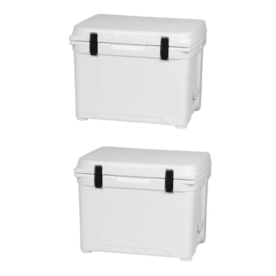 Engel 12 Gal 60 Can High Performance Seamless Roto Molded Cooler, White (2 Pack)