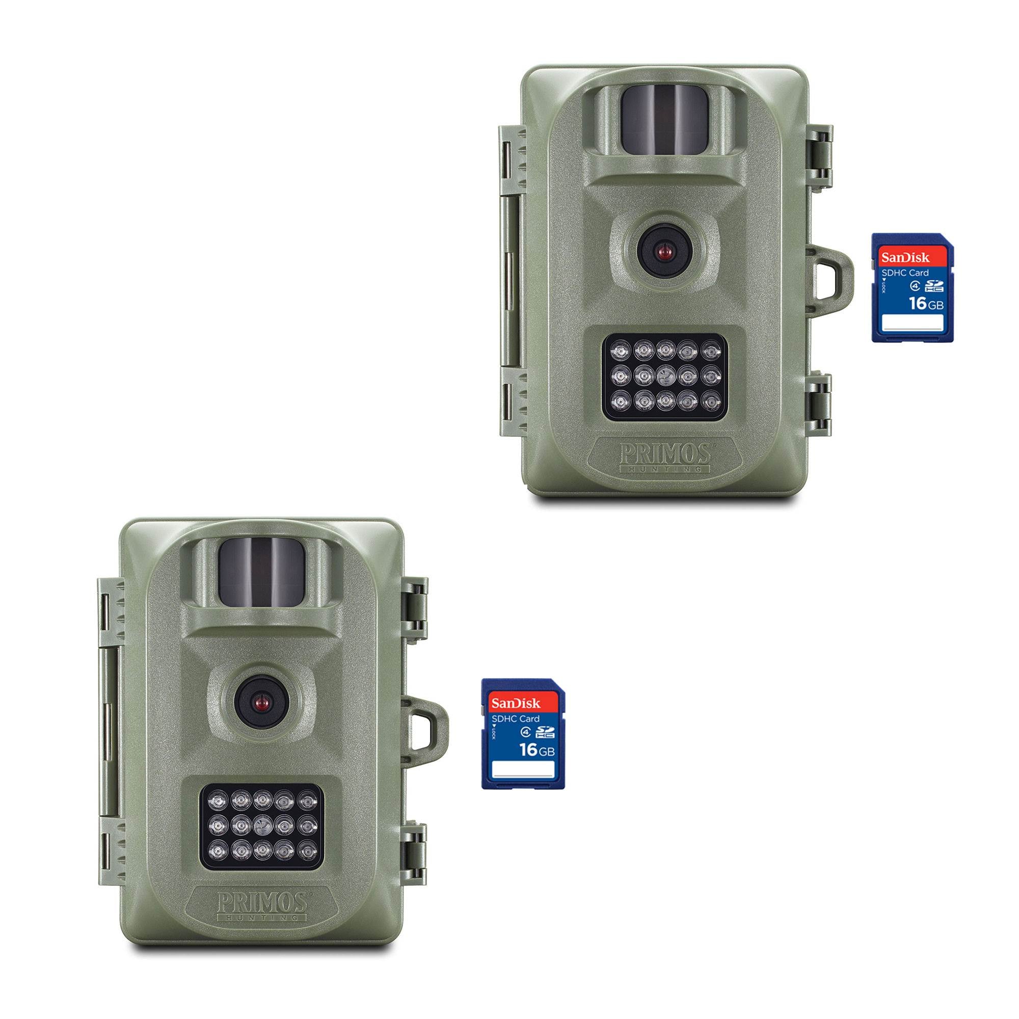 Primos Game Camera (Certified Refurbished) (2 Pack) + 16GB SD Card (2 Pack)