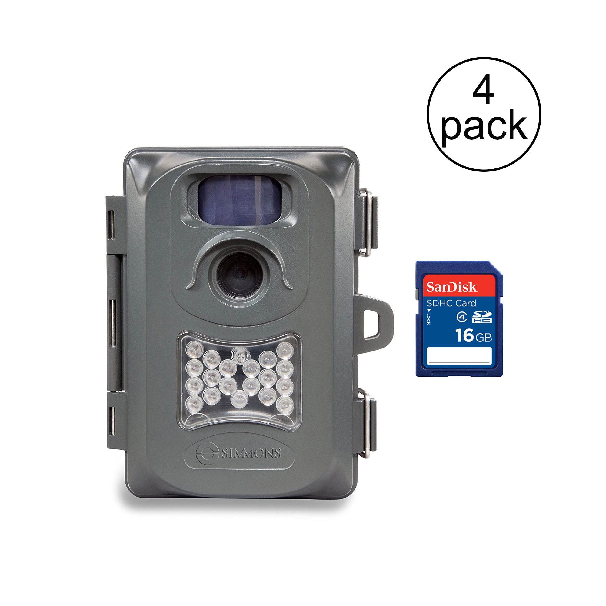 Simmons Whitetail 6MP Night Vision Game Trail Camera with 16 GB SD Card, 4 Sets